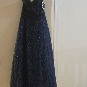 Sparkling Midnight Blue Maxi Dress